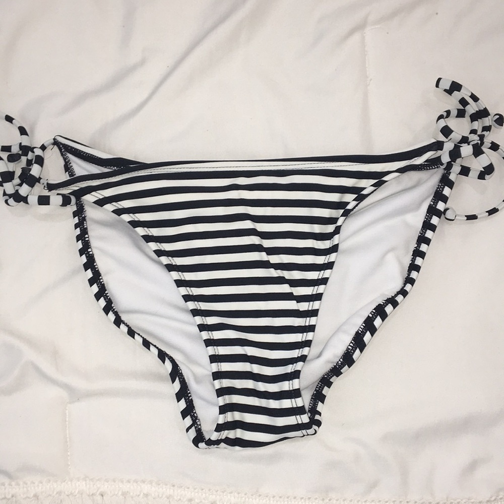 Striped Side tie bikini bottoms